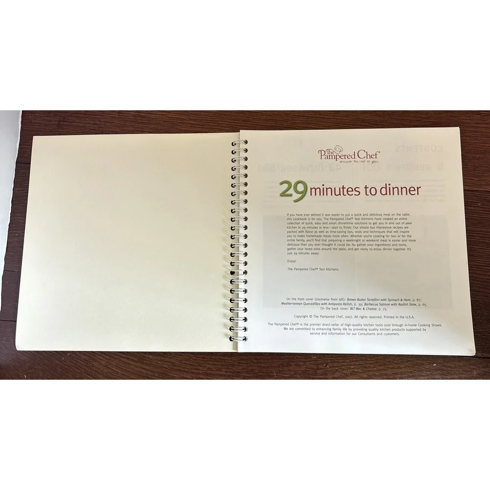 The Pampered‎ Chef - 29 Minutes to Dinner Cookbook - Spiral Bound Paperback